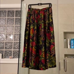 Vintage black with floral tropical print skirt